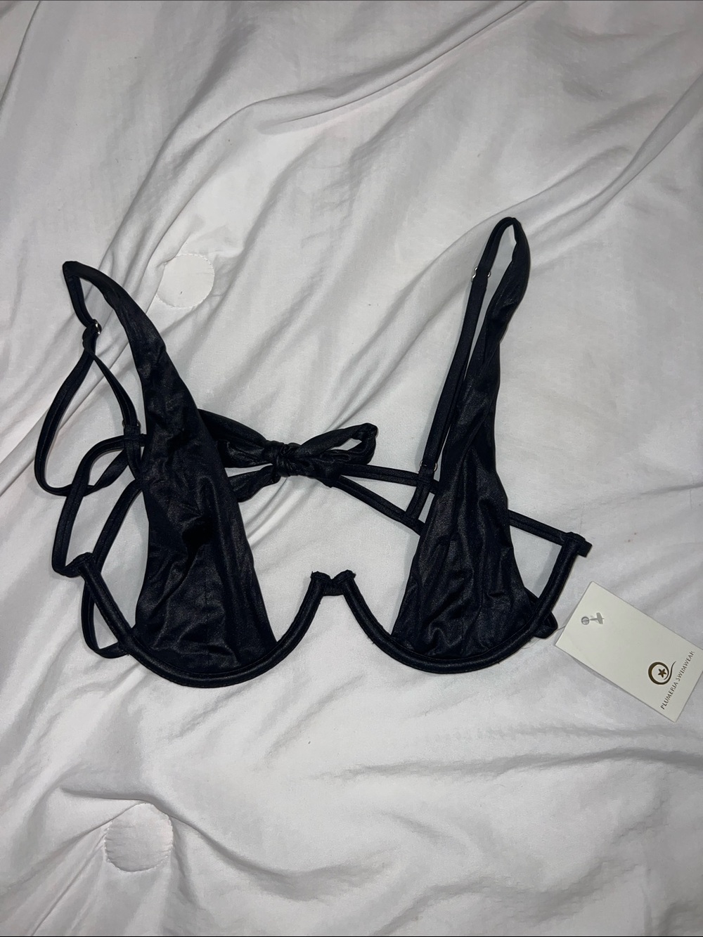 Black Strappy Underwire Bikini Top